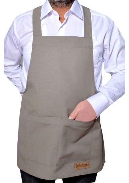 Gri Çok Amaçlı Kloş Önlük, Şık ve Kullanışlı, Polyester, 64x75 cm