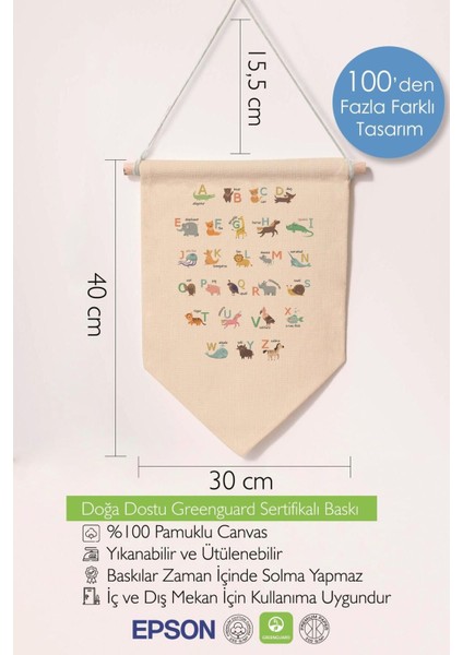 Çocuk Odası Dekor, Duvar Süsü, Ahşap Bebek Odası Dekor, Canvas Flama, Alfabe Pastel Renkli fiyatları
