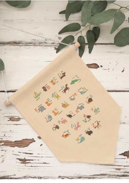 Çocuk Odası Dekor, Duvar Süsü, Ahşap Bebek Odası Dekor, Canvas Flama, Alfabe Pastel Renkli indirimleri