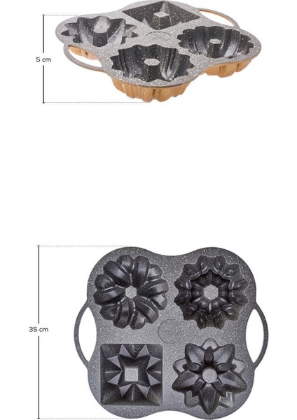 Cake Pro 4'lü Gold Döküm Kek Kalıbı Altın fiyatları