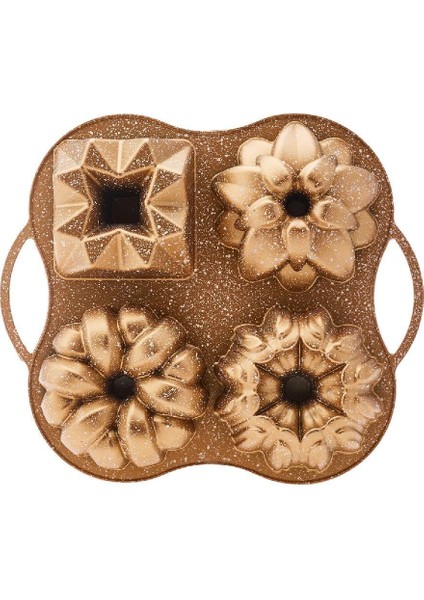 Cake Pro 4'lü Gold Döküm Kek Kalıbı Altın modelleri