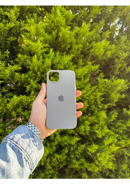 Apple iPhone 14/15 Plus Gri Lansman Uyumlu Içi Kadife Silikon Kılıf