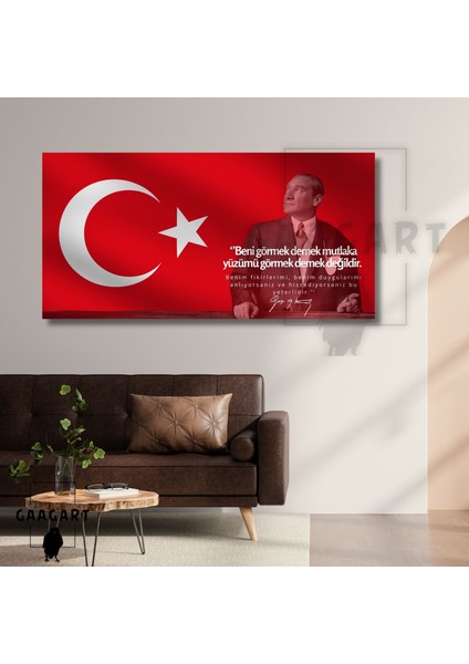 Panoramik Kanvas Makam Panosu Atatürk Sözleri Beni Görmek Demek Mutlaka Yüzümü Görmek Demek Değildir.