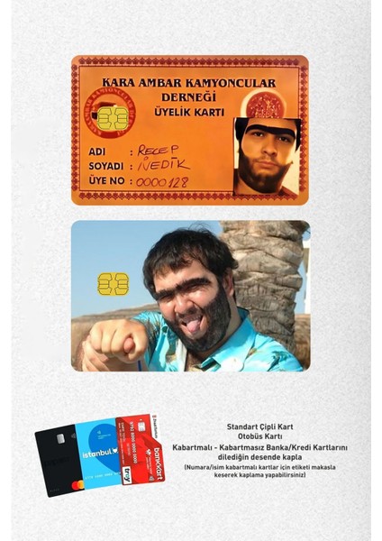 Recep 2'li Set (Kara Ambar Kamyoncular & Nah Kart Kaplama Sticker)
