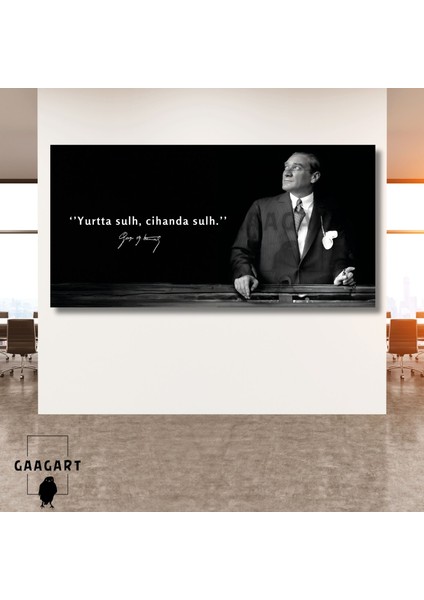 Panoramik Kanvas Makam Panosu Atatürk ‘’yurtta Sulh, Cihanda Sulh.’’