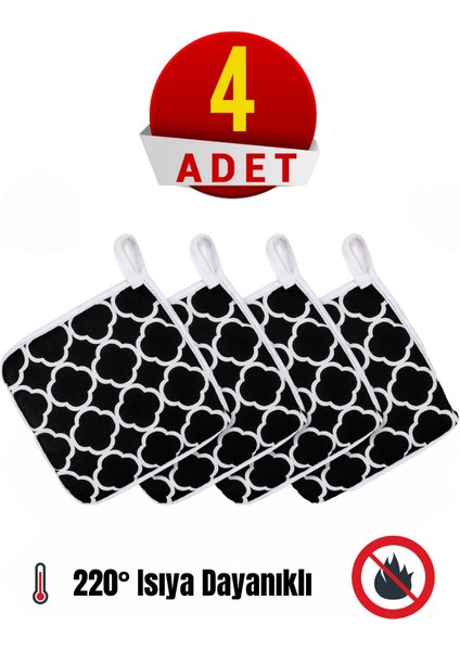 4 Adet Tencere ve Fırın Tutacağı 220 Derece Isıya Dayanıklı Tutaç & Mutfak Pişirme Ekipmanı Tutacak