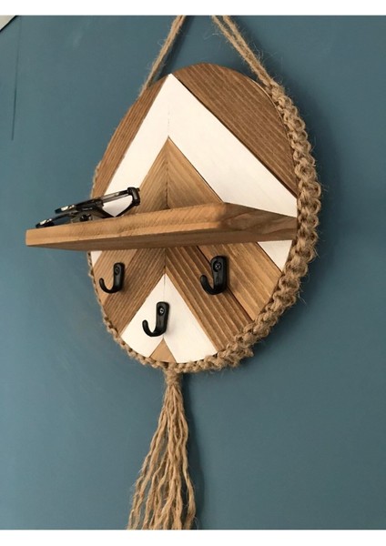 Dekoratif Ahşap Raflı Kapı Anahtar Askısı Anahtarlık modelleri