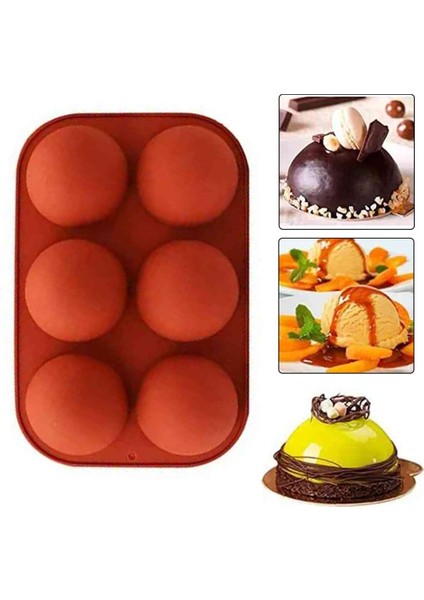 Çikolata Kalıbı Pişirme Kek Kalıbı Yarım Küre Silikon Kalıbı 8X8X4 cm Gt107