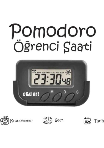 Kronometre Sınava Çalışanlara Özel Pomodoro Öğrenci Saati - Kronometreli Ders Çalışma Saati - Dijit