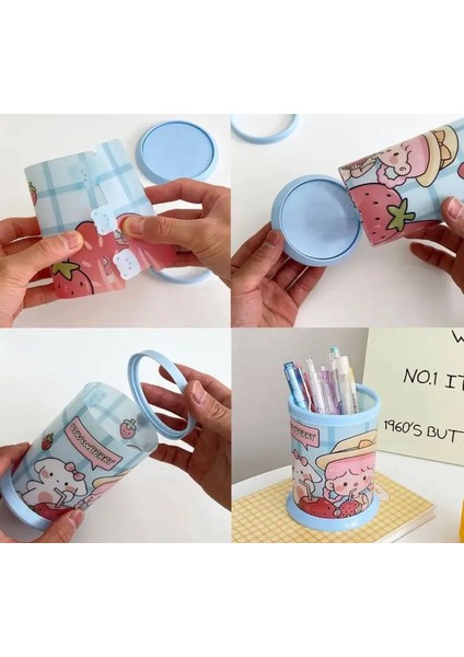 Kawaii Teddy Coco Bear Ayıcık Tavşan Kalemlik Kalem Kutusu Makyaj Kozmetik Düzenleyici fırsatları