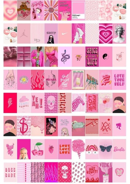 Pembe Soft 70'li Poster Duvar Kağıdı Seti