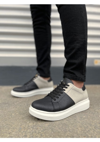 JY151 Boost Bağcıklı Cilt Süet Erkek Günlük Sneaker Ayakkabı Csbt - Siyah/gri
