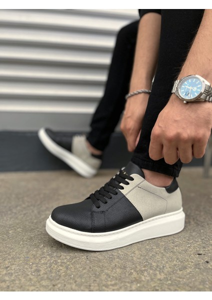 JY151 Boost Bağcıklı Cilt Süet Erkek Günlük Sneaker Ayakkabı Csbt - Siyah/gri