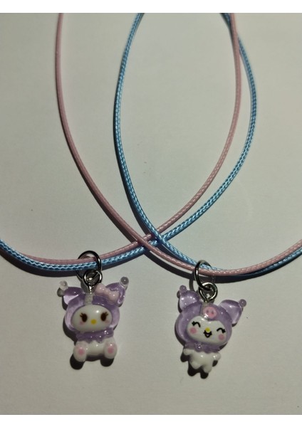 Sevimli Sanrio Kawai Mor Kuromi Bf Best Friend Arkadaşlık Kolyesi Aksesuar Şık Hediyelik fiyatları