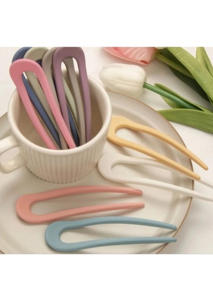 Kadınlar Için Pastel Tonlarda 8'li Saç Topuz Toka Seti