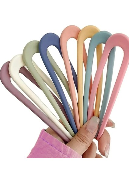 Kadınlar Için Pastel Tonlarda 8'li Saç Topuz Toka Seti
