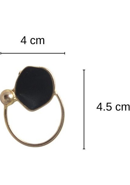 Siyah Mineli Metal Broş