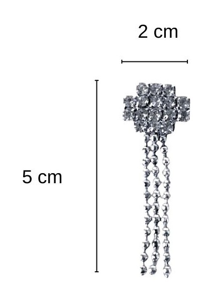 Metal Sarkıt Taşlı Broş