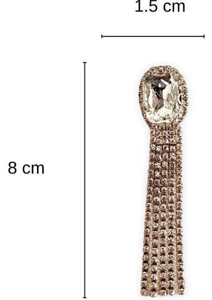 Metal Taşlı Sarkıt Şık Broş