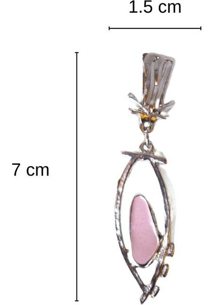 Metal Mineli Simetrik Broş