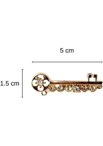 Metal Taş Detaylı Anahtar Broş