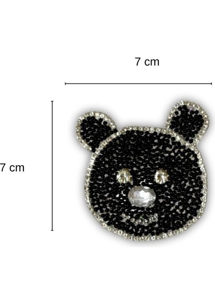 Yapıştırma Boncuk ve Taş Detaylı Panda Aksesuar