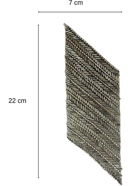Yapıştırma Boru Boncuk ve Taş Detaylı Koyu Gri Aksesuar