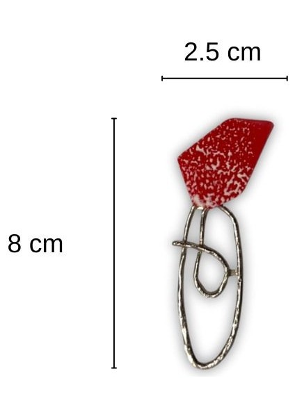 Metal Asimetrik Uzun Broş