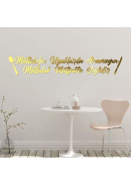 82X15 cm Dekoratif Mutfak Yazısı Altın
