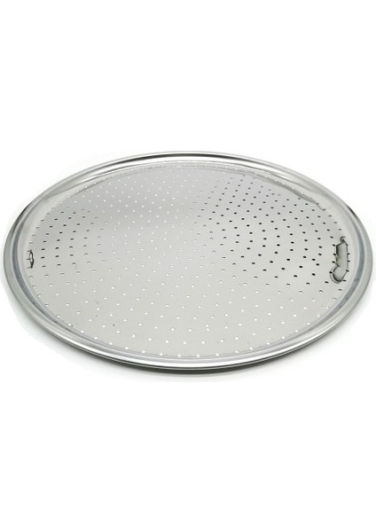 Paslanmaz Çelik Delikli Pizza Pişirme Fırın Tepsisi-28 cm