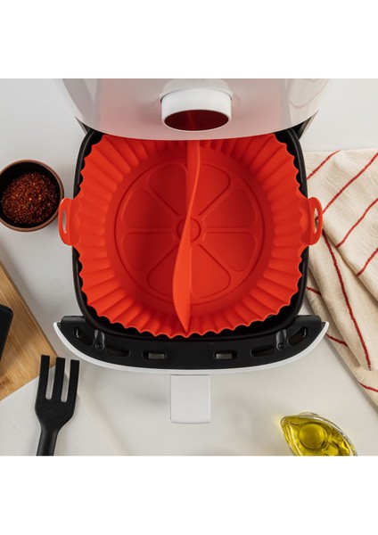 Bömeli Silikon Airfryer Pişirme Kabı Bpa Free. Kırmızı fırsatları