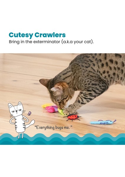 Cute As A Bug Catnip'li Kedi Oyuncağı 6'lı Paket indirimleri