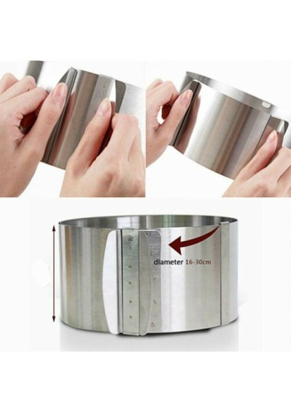 Ayarlanabilir 10 cm Derinliğinde Yuvarlak Kek Kalıbı Ve Spatula Hediyeli 16X30X10 modelleri