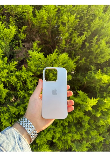 Apple iPhone 16 Pro Gümüş Lansman Uyumlu Içi Kadife Silikon Kılıf