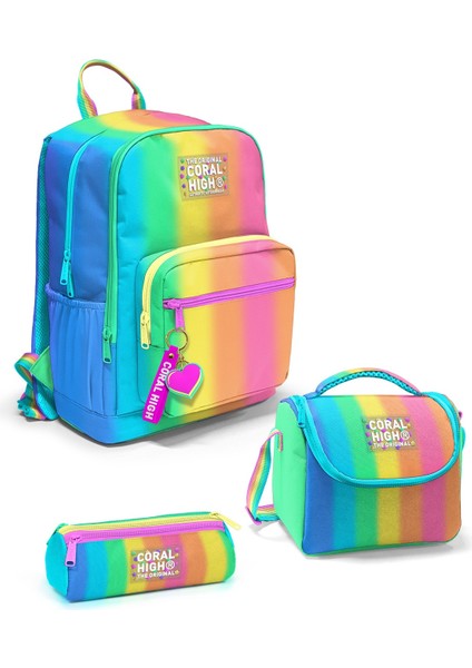 Renkli Çizgili 3’lü Okul Çanta Seti SET0123673