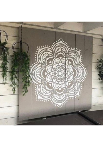 Sunshine Büyük Boy Mandala Duvar, Dekoratif Hazır Şablon, Stencil, 200*200
