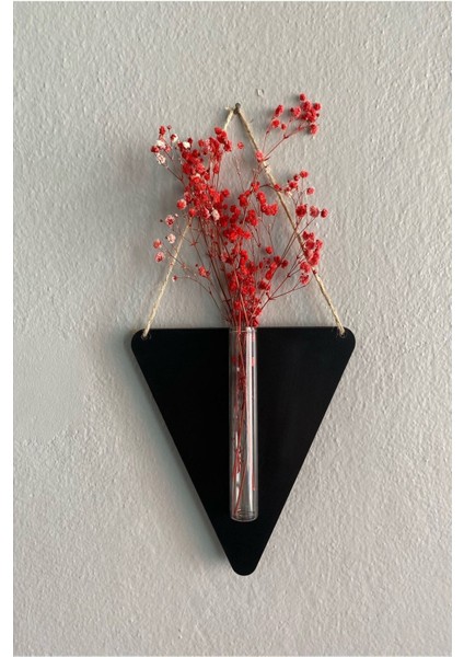 Ahşap Dekoratif Üçgen 3'lü Duvar Çiçekliği (Çiçek Hediyeli) modelleri