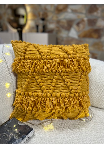1 Adet El Örmesi Kırlent Handmade 43 x 43 cm Fermuarlı Akrilik