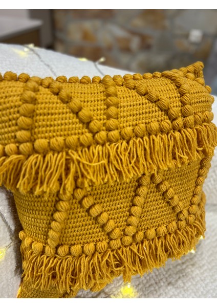 1 Adet El Örmesi Kırlent Handmade 43 x 43 cm Fermuarlı Akrilik