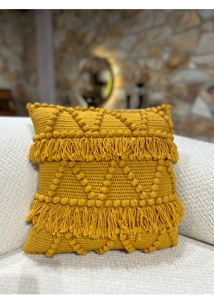 1 Adet El Örmesi Kırlent Handmade 43 x 43 cm Fermuarlı Akrilik