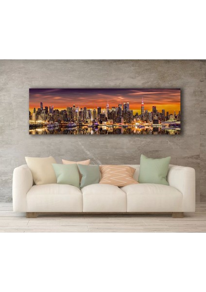 Panoramik Newyork City Kanvas Tablo
