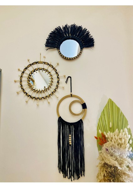 Bohem Hasır Duvar Dekorasyon Ürünü 3’lü Set fiyatları