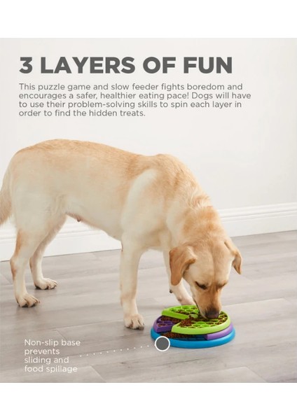 Lickin' Layers Köpekler için Puzzle Mama Kabı - Yavaş Yemeyi Teşvik Eder fırsatları