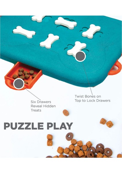 Dog Casino Turquoise Interactive Puzzle Köpek Zeka Oyuncağı indirimleri