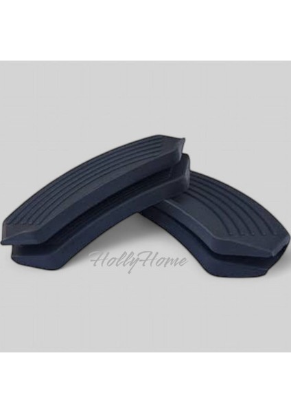 2 Adet Silikon Tencere Tava Tutacağı Yanmaz Yapışmaz Tutamaç Set 9 x 4 cm Siyah