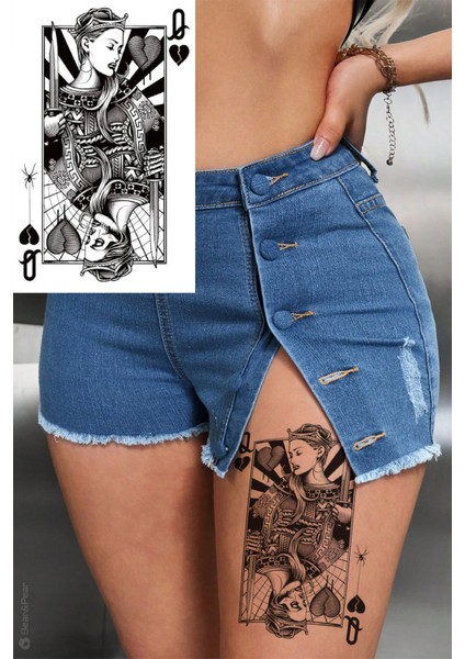Kupa Kızı Poker Geçici Dövme Tattoo