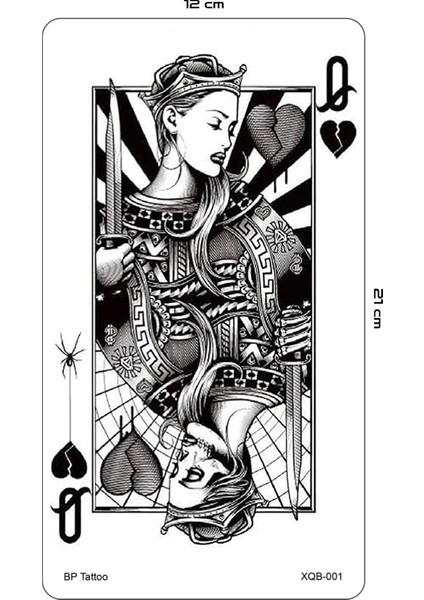Kupa Kızı Poker Geçici Dövme Tattoo
