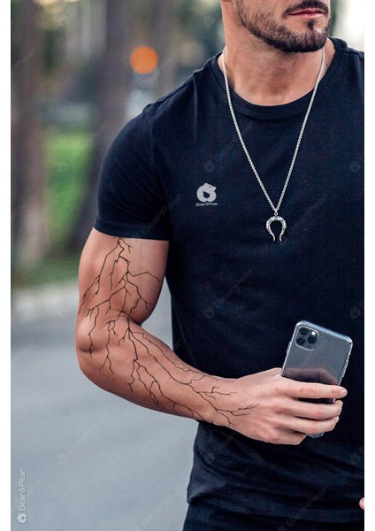 Şimşek Dövmesi Kol Kaplama Geçici Yıldırım Dövmesi Thunder Tattoo