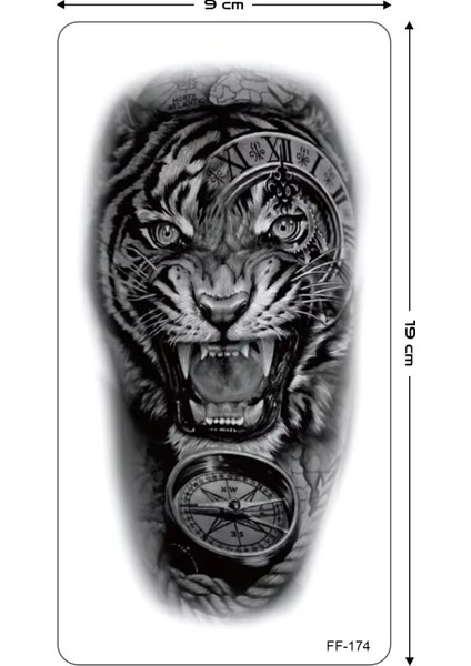 Eye Of The Tiger Geçici Kaplan ve Saat Dövmesi