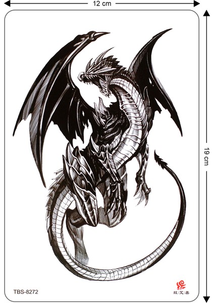 Ejderha Dövmesi Dragon Tattoo Geçici Dövme